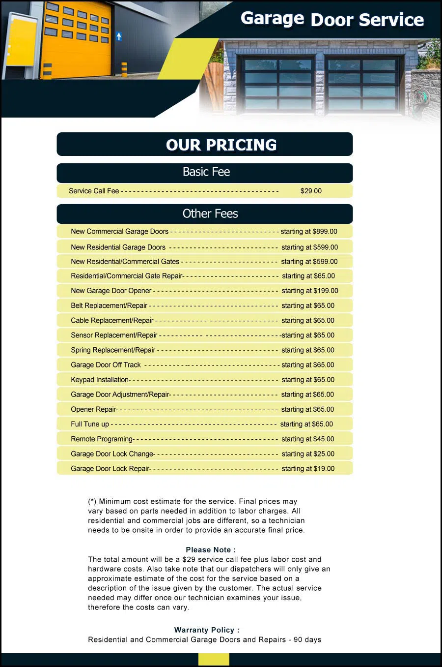 Garage Door And Opener Repairs Baltimore, MD 410-803-5404